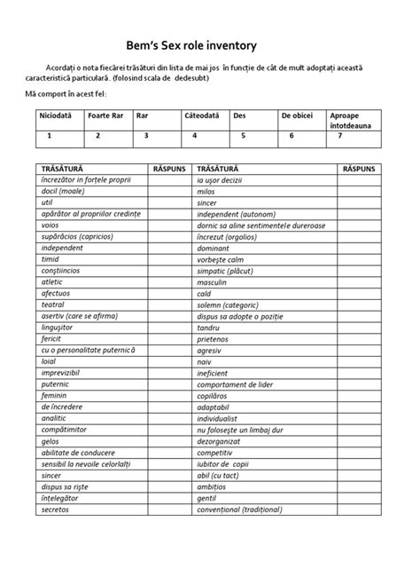 Bem S Sex Role Inventory Pdf