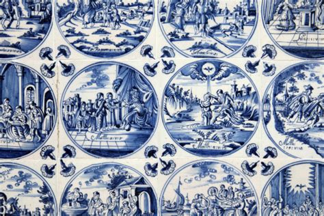 Antique Blue Delft Tiles Stock Photo - Download Image Now - iStock