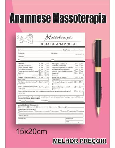 Bloco Ficha De Anamnese Para Massoterapia Massagem