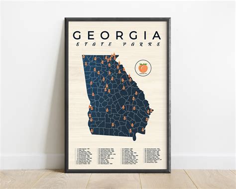 Georgia State Park Map, Georgia State Park Checklist, Georgia Adventure ...