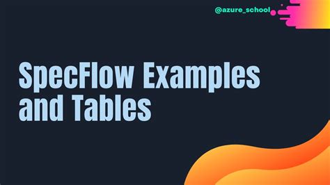 107 SpecFlow Tutorial Using Examples And Tables To Create Robust