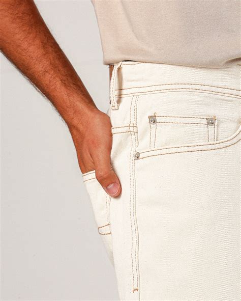 Riachuelo Bermuda Jeans Color Masculina Reta Off White Pool By