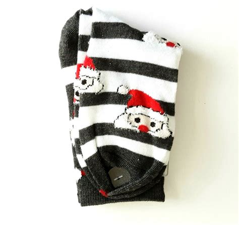 Wondershop Womens Santa Crew Socks One Size Christmas Holiday Striped