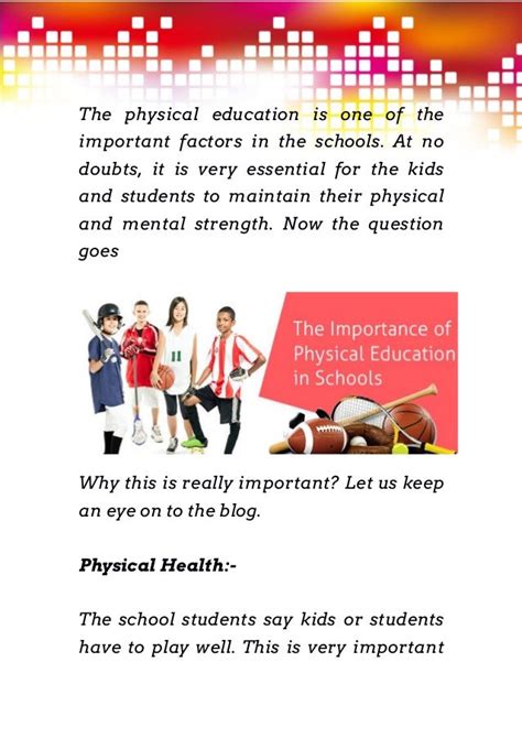 The Importance Of Physical Education In Schools