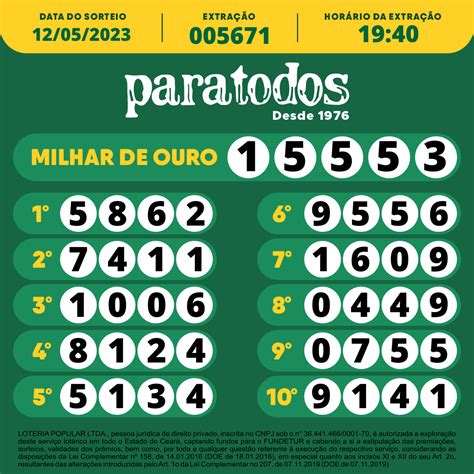 NÚmeros Sorteados 12 05 2023 19 40 Paratodos Ce