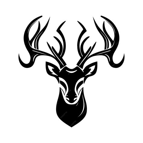 Premium Vector Deer Head Logo Design Abstract Drawing Deer Face Black