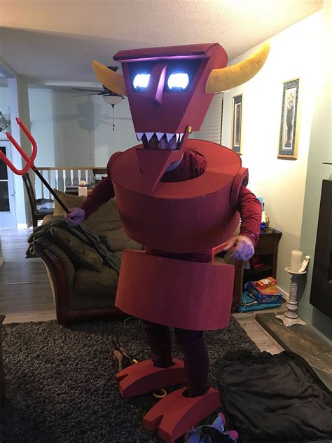 My husbands Halloween costume. The Robot Devil from Futurama