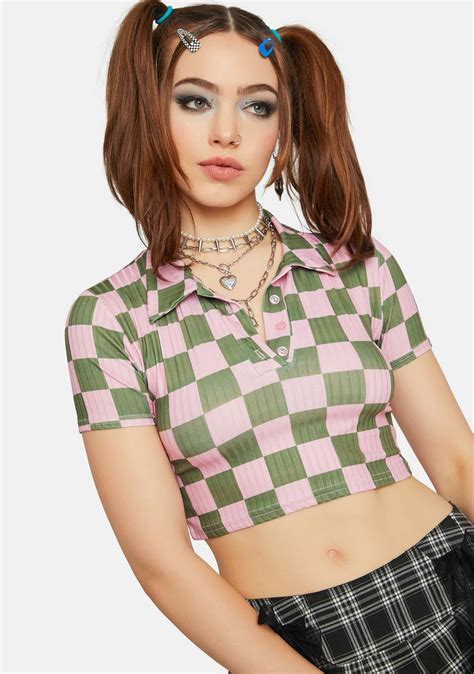 Ngorder Rib Checkerboard Polo Dolls Kill