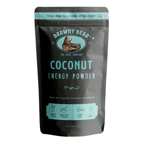 Brawny Bear Coconut Energy Powder Date Sweetened No Added Sugar