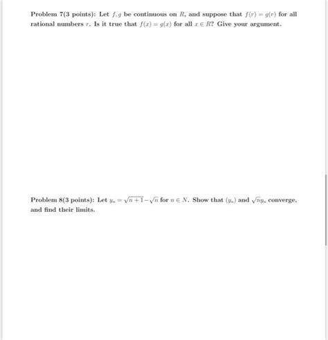 Solved Problem 7 3 Points Let F G Be Continuous On R And