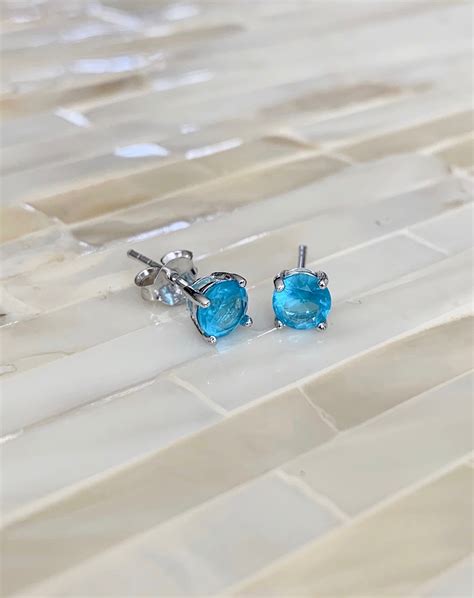 December Blue Zircon Birthstone Earrings | kandsimpressions