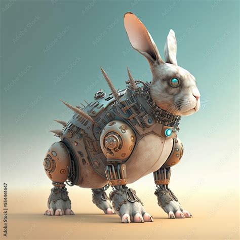 Futuristic hare knight, mechanical robot warrior, future warrior ...