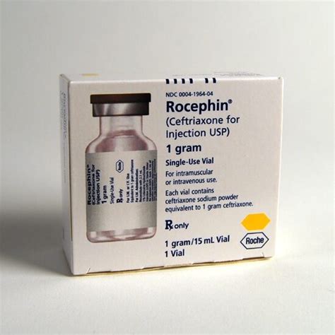 Rocephin Ceftriaxone Sodium Powder 1Gram Vial SDV 10mL Vial McGuff