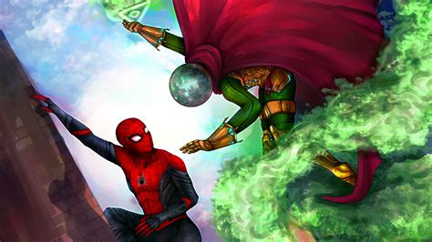 Spider Man And Mysterio Spider Man Far From Home 4k Hd Spider Man Far