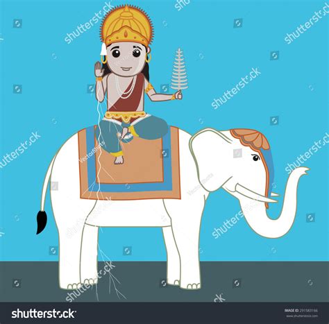 Lord Indra Indian Mythological God Stock Vector (Royalty Free ...