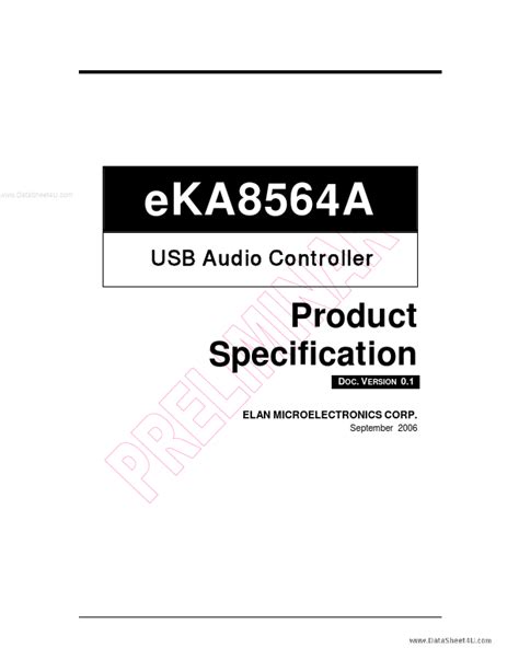 Eka8564a Elan Microelectronics Controller Hoja De Datos Ficha Técnica