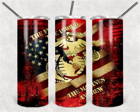 Marine Veteran Personalized 20 Oz Skinny Tumbler Etsy