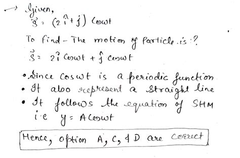 A Particle Moves In X Y Plane According To Equation Vec S Vec I