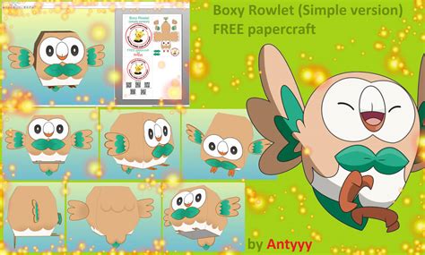 Rowlet Simple Version Free Papercraft By Antyyy On Deviantart