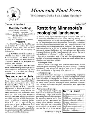 Spring 2007 Minnesota Plant Press | PDF