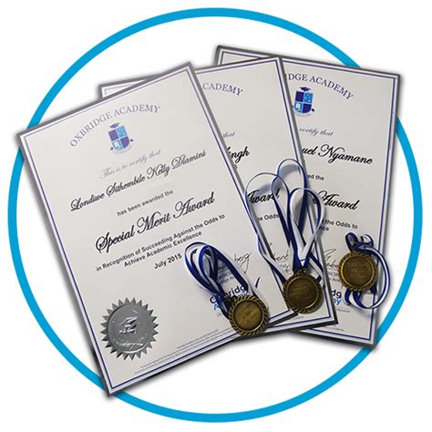 The Oxbridge Academy Medal for Succeeding Against the Odds - Oxbridge Academy