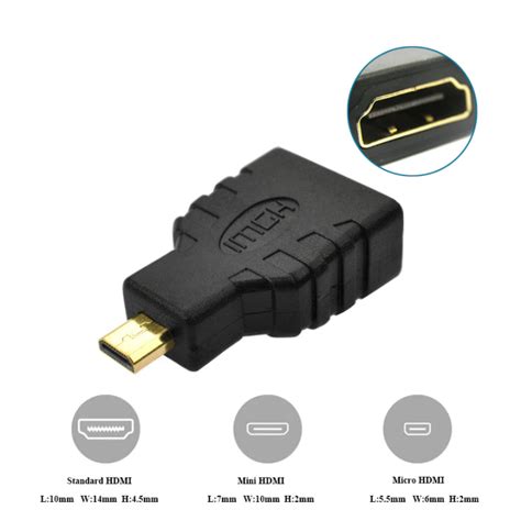 Hdmi Micro Mini To Hdmi Adapter Gold Plated P Male To Standard