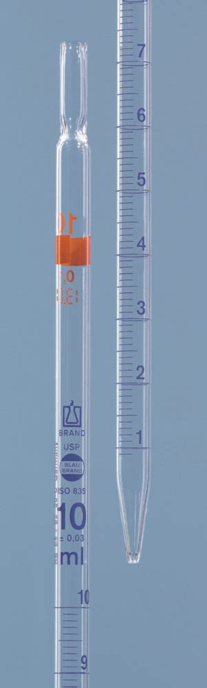 Measuring Pipette Cap 10 Ml 0 1 Ml USP BLAUBRAND Absolute Drain