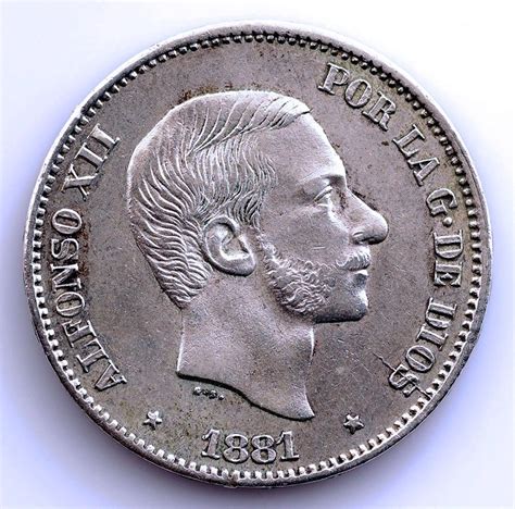 España Alfonso XII 1874 1885 50 centavos de peso 1881 Manila Muy