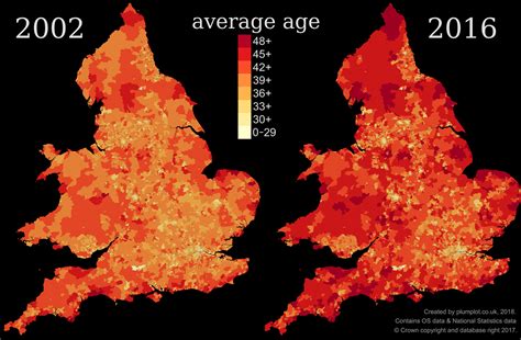oldest  youngest areas  england plumplot medium