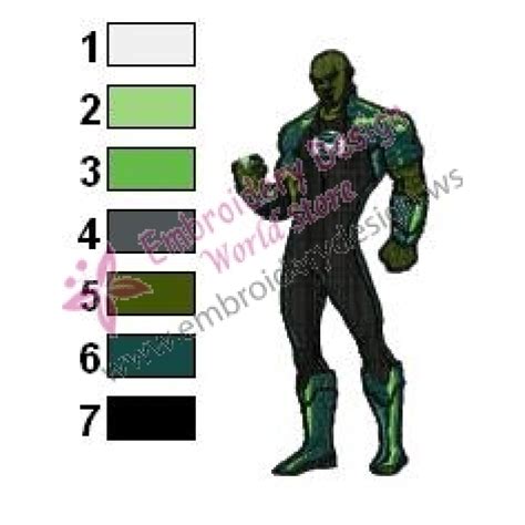 Green Lantern Redesign Embroidery Design