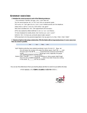 Fillable Online Pronoun Agreement Reference And Case Fax Email Print