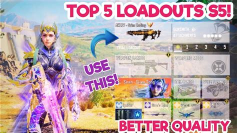 TOP 5 LOADOUTS In SEASON 5 Of Cod Mobile Codm Br Best Gunsmith