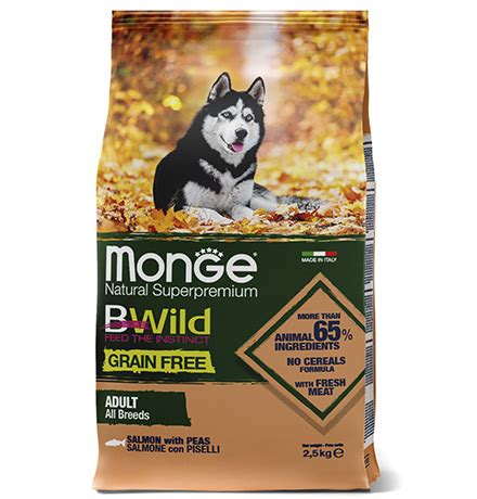 Monge Dog BWild Grain Free Adult All Breeds Salmon Peas Сухой ...