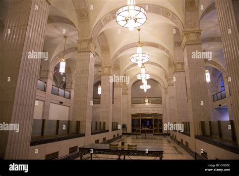 Vintage Art Deco Bank Interior Stock Photo Alamy