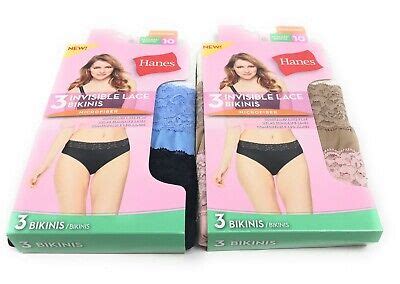 Hanes Microfiber Tagless Bikini Invisible Lace Women S Size 10 3XL 2