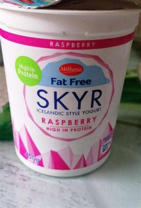 SKYR Raspberry HIGH PROTEIN Milbona kalórie kJ a nutričné hodnoty