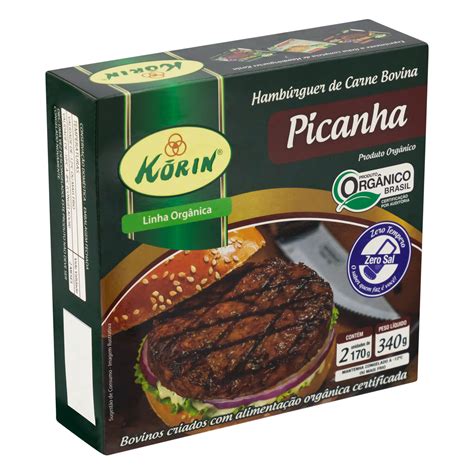 Hamb Rguer De Carne Bovina Picanha Org Nico Korin Caixa G Unidades