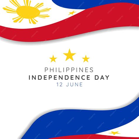 Premium Vector | Happy philippines independence day on june 12th greeting card design poster