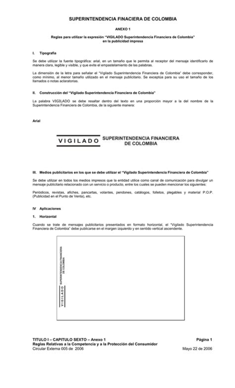 Anexo1 Superintendencia Financiera De Colombia