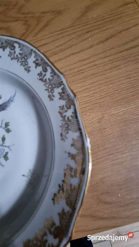 Talerze Z Rajskim Ptakiem Porcelana Francuska Vintage Wola Podłężna