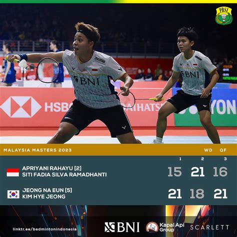 BADMINTON INDONESIA On Twitter Apriyani Siti Dihadang Pasangan Korea