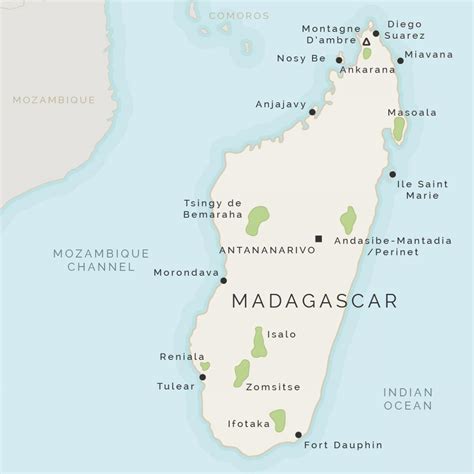 Madagascar island map - Map of Madagascar and surrounding islands ...