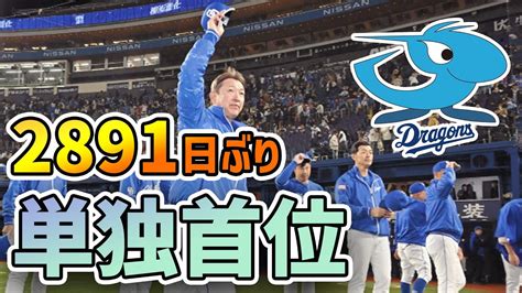 【快挙】2年連続最下位の中日ドラゴンズ、8年ぶりに単独首位でポジが止まらん模様ww Youtube