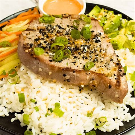 Grilled Tuna Steak With Spicy Poke Bowl Sauce Sunday Supper Movement