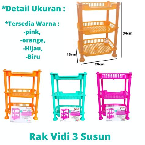 Jual RAK VIDI CLIO VICTORY 3 SUSUN RAK SUSUN PLASTIK SERBAGUNA Shopee