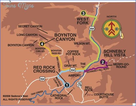 Sedona Hiking Map - ToursMaps.com