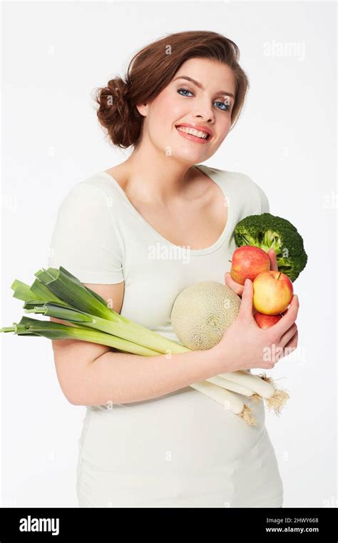 Healthy On The Inside Happy On The Outside Pretty Brunette Woman Holding Healthy Veggies While