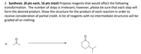 Solved 2 Synthesis 8 Pts Each 16 Pts Total Propose Chegg