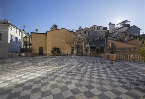 The External Courtyard Of Pantaleo Spinola Gambaro Palace In Genoa