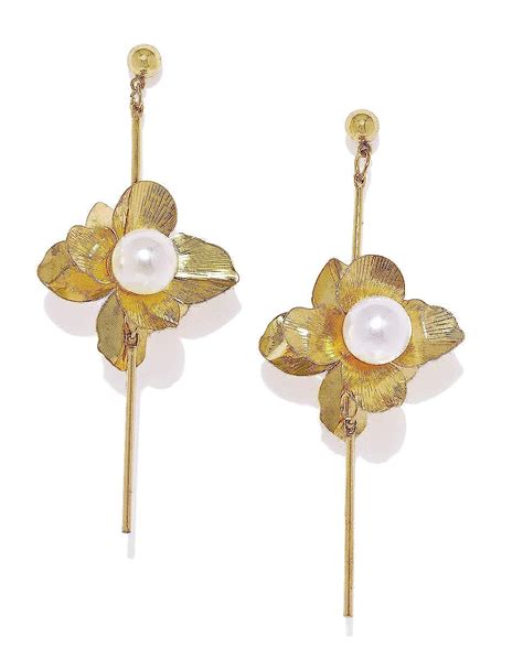 Fabula By Oomph Jewellery Gold Tone Large Floral Pearl Statement